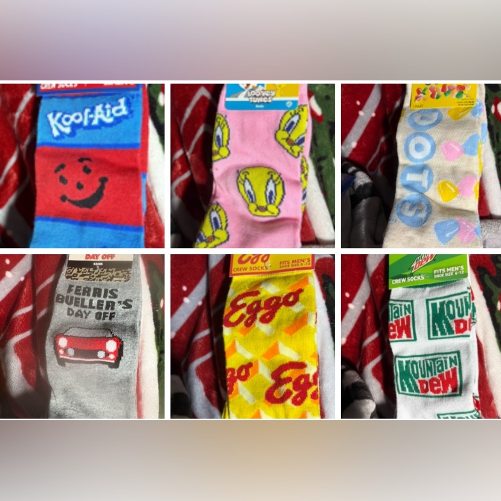 Socks 🧦 Randoms 
Kool-Aid Crew Socks and many more $15 each